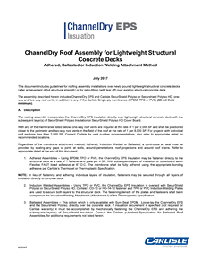 ChannelDry Roof Assembly System Specification-TN