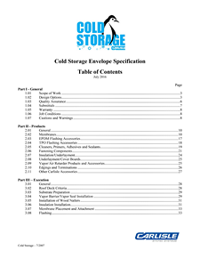 Cold Storage Envelope Specification-TN